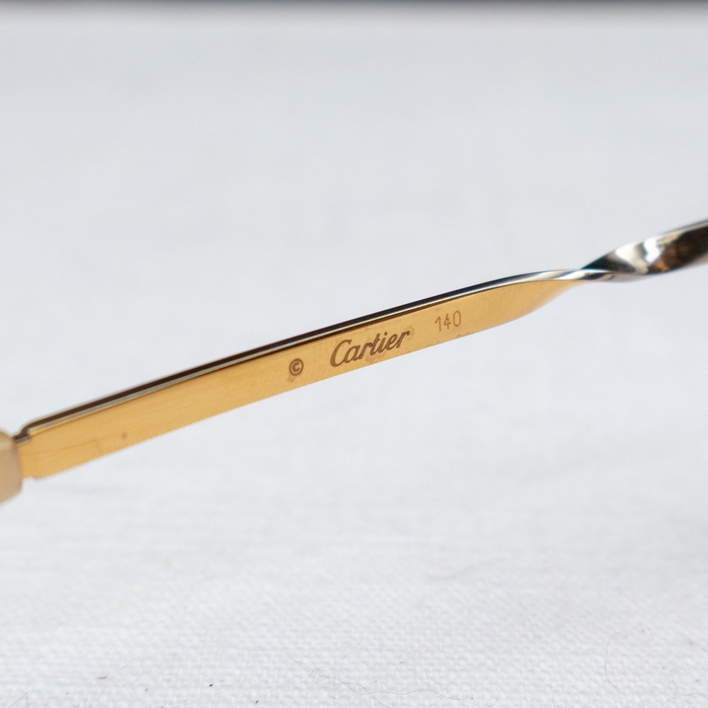 Vintage Cartier Trinity de Cartier CT0089S Cat Eye Sunglasses Gold Silver Brown - Picture 13 of 14